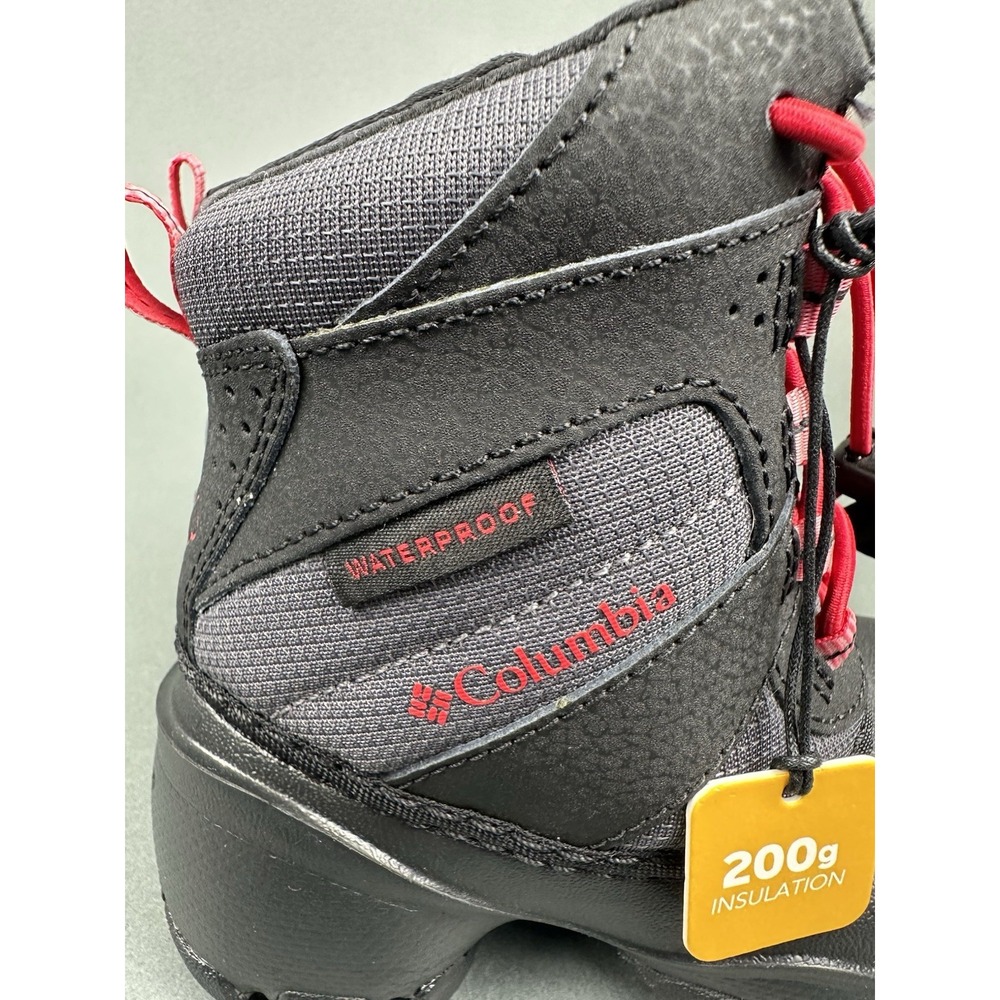 Columbia Kids Rope Tow III Waterproof‎ Insulated Winter Boot Size 8 Black/Red - Picture 8 of 8
